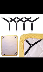 4Pcs Adjustable Bed Sheet Grippers Mattress Clip Elastic Sheet Belt Fastener Mattress Cover Non-Slip Clip