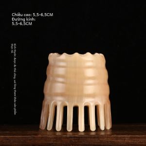 Xác Thực Tự Nhiên Sừng Bò Bàn Chải Tóc Dụng Cụ Massage Da Đầu Nữ Đặc Biệt Mặt Cắt Lược Tự Nhiên Ống Tròn Cạo Dụng Cụ