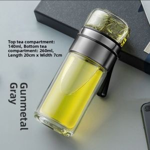 NIGESI | Tea Water Separation Heat Insulated Anti-shatter Glass Cup