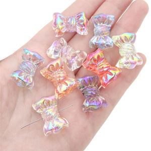 4pcs Acrylic Bow Charm Beads Loose Spacer Beads for Bracelet Necklace Keychain DIY Handmade Jewelry Craft Making Accessories