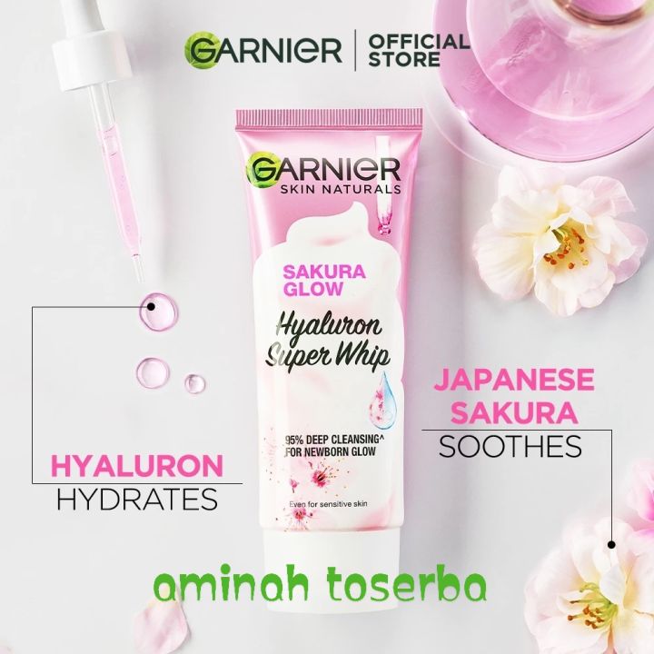 promo Pencuci Muka Garnier Sakura Glow Hyaluron Super Whip Foam Skin ...