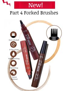 【Lazy Novice Must】Ultra-fine Head Four-prong Eyebrow Pencil/Four-End Liquid Eyebrow Pencil/2024 New Eyebrow Pencil(Long-Lasting/Waterproof/Sweat-Proof/Non-Smudge)防水防汗不晕染四叉头眉笔