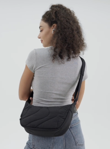 tomtoc Terra-T34 Puffer Sling Crossbody Bag for Women Trendy Nylon Quilted Crescent Shoulder Bag Purses for 11-inch iPad Air/Pro & Nintendo Switch 2 Puffy Travel Hobo Handbag with Organized Inner Pockets