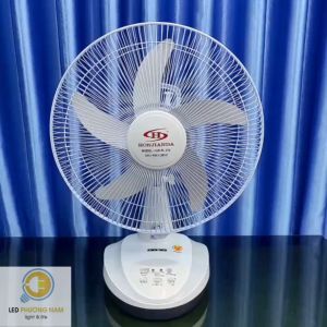 Quạt sạc tích điện để bàn AC&DC 12 inch Honjianda FL314 1-2 pin - có đèn LED & USB 14in