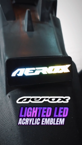 Motorcycle RGB LED Emblem Light Acrylic For Nmax Click Aerox Mio ADV PCX Double-Sided Adhesive Install