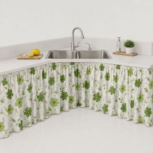 Amandas sink curtains for undersink decoration (30×58 inches) printed design