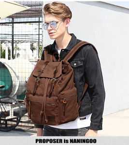 AUGUR New fashion mens backpack vintage canvas backpack school bag mens travel bags large capacity travel laptop retro bag