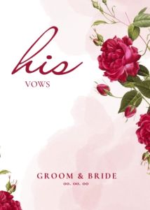 His and Her Vow Card