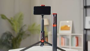 ไม้กันสั่น Handheld Gimbal มีรีโมทควบคุม โทรศัพท์มือถือ Selfie Stick ผู้ถือปรับสำหรับ iPhone Xiaomi Redmi Huawei Samsung Android IOS