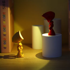 Cute Robot Small Night Lamp Bedroom Bedside Mini Desk Lamp for Boys Home Ornaments Battery Lamp Dormitory