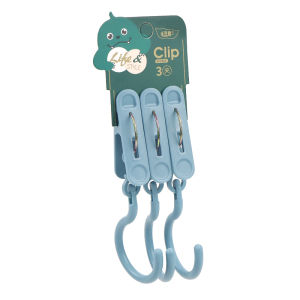 กิ๊บติดเสื้อผ้าแบบพลาสติกกันลม 3 ชิ้น สำหรับใช้ในบ้าน สำหรับตากเสื้อผ้า ถุงเท้า ชุดชั้นใน กิ๊บติดเสื้อผ้าขนาดเล็ก