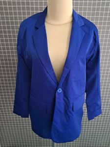 Jas Blazer Wanita Slim Fit Warna Biru Electrik