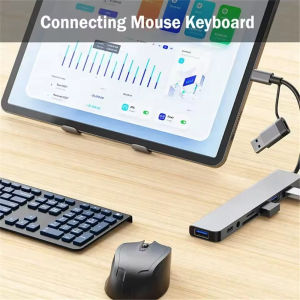 8 In 2 USB C Hub Expander Multiport Adapter Type C Splitter Dock USB 3 Port For Xiaomi Phone Tablet Fast Data Transfer Charging