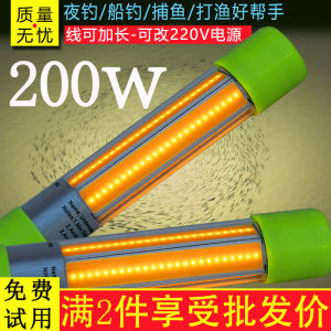 Raft Fishing Bridge Lamp Big Head Night Fishing Light Squid Light 12V Underwater Fish Attracting Lamp Waterproof Lamp Gather Fish Lamp