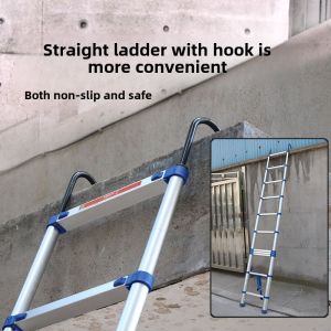 http: // Shop59011053.taobao. Com/Telescopic Ladder Thickened Folding Stair For Home Adjustable Stairs Aluminum Alloy Engineering Ladder with Hook