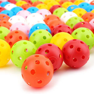 50pcs Golf Practice Ball 42mm 26 Hole Indoor Plastic Golf Ball PE Material Childrens Hole Toy Ball JQ58962