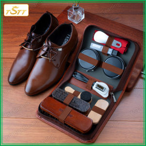 Horse Hair Brush Leather Shoes Oil Set Shoe Shine Brush Kit Sponge Brush Shoe Polisher ShoehornShoes Cleaning Care Kit
