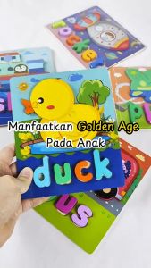 Mainan Edukasi Anak Jigsaw Modern Puzzle Kayu 3D Timbul Premium  Karakter Lucu Puzzle Kayu MK116