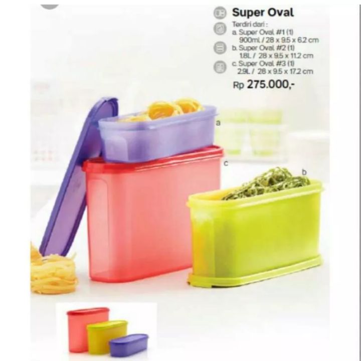 Super oval set tupperware | Lazada Indonesia