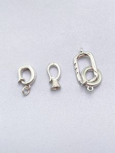 S925 Sterling Silver Square Oval Shape Ear Clip Tail End Pearl Bracelet Necklace DIY Jewelry Accessories