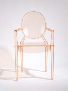 Nordic Creative Transparent Smoky Gray Devil Ghost Chair Simple Designer Armrest Dining Chair Fashion Crystal Chair