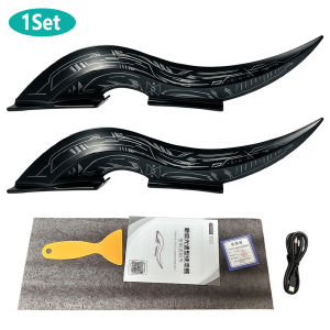 1Set Universal Dragon Horn Car Roof Decoration Fins Waterproof 32 LED Light Modes Touch Control DimmableType-C Rechargeable