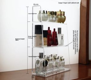 Cosmetics Acrylic Storage Box Bathroom Mirror Cabinet Narrow Wall Cabinet Rack Multi-Layer Dressing Table Storage Mouth