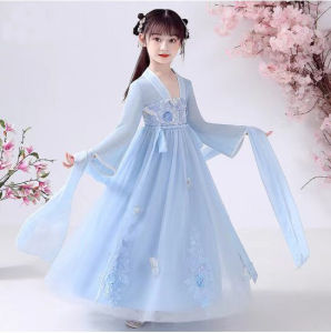 DSF Studio Processing Childrens Antique Clothing Original Chinese Style Girls Hanfu Tang Clothing Improved Baby Princess Skirt Summer