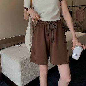 กางเกงขาสั้นทรงหลวมสไตล์สตรีทสำหรับผู้หญิงไซส์ใหญ่ ผลิตจากผ้าฝ้ายแท้ ทรงหลวม 5 นิ้ว ทรงสลิม เหมาะกับน้ำหนักตัว 200 ปอนด์