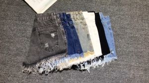 Plus Size S-6XL Loose High Waist Ripped A-line Denim Shorts for Women