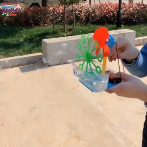 Đồ chơi STEM tiểu học: Máy tạo bong bóng tự động chạy pin AA. Đồ chơi lắp ráp mô hình khoa học sáng tạo cho trẻ. SANPI