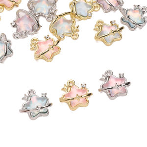 1Pcs 15x15mm Alloy Inlaid with Glass Star Charms for Jewelry Making Pendants Necklaces Bracelet Earring DIY Accessories