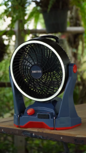 MASARU พัดลมไร้สาย 10 นิ้ว 20V พัดลมแบตเตอรี่ พัดลมตั้งพื้น เป่าลมแรง มีไฟ LED ระบายอากาศแรง พกพาสบาย สำหรับแคมป์ปิ้ง ใช้งานอเนกประสงค์ รุ่น SCFP-910