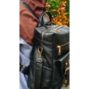 HANAMI Tas Ransel Rania TA1050B5 Kulit Hitam Backpack Korea Fashion Kekinian Murah Terbaru Remaja