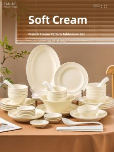 Mr.Snail | Bộ Dụng Cụ Ăn Bữa Aesthetic Gốm Sứ Kiểu Kem