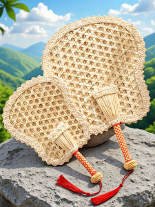 Handwoven Ancient Style Banana Fan Portable Summer Fan for Babies Children Small Sunflower Fan Traditional Craft Household Item
