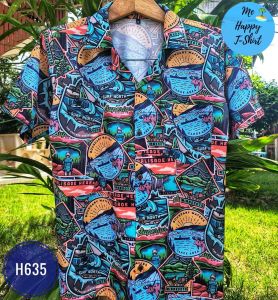 เสื้อเชิ้ตฮาวาย  ✅พร้อมส่ง ไหมอิตาลีเกรดA ลายกราฟฟิค