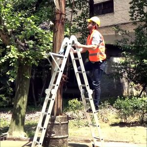 Aluminum Ladder Telescopic Thickened Alloy Folding Portable Multifunctional Adjustable Heavy Duty Foldable Step Ladder