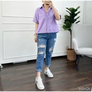 SJM KEMEJA KASUAL WANITA BAHAN KATUN POPLIN PREMIUM IMPORT LEBIH DARI SEBUAH KEMEJA