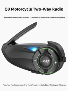 EJEAS | MESH Technology HD Bluetooth Motorcycle Helmet Earphones Q8