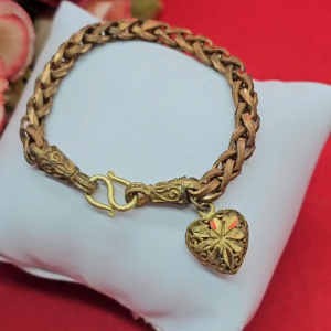 สร้อยข้อมืองานดิบทองเหลืองลายสี่เสาโปร่ง(หางกระรอก) ความยาว 6.5 นิ้ว งานดิบไม่ได้ชุบ ทองเหลืองโบราณ ใส่ได้ทุกโอกาส พร้อมส่ง