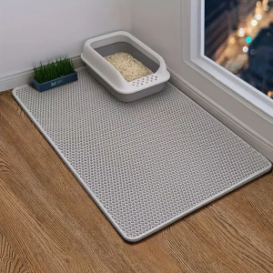 Double Layer Honeycomb Design Cat Litter Trapping Mat Non-slip Washable Cat Cleaning Mat For Pet Toilet Kennel Litter Box