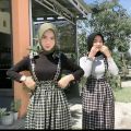 OVERALL DRESS KOTAK KOTAK DRES WANITA DEWASA DAN REMAJA ROK WANITA. 