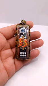 K508 ตะกรุดเต๋าบ่อนแตก ครูบาพร วัดปู่ฮ้อ เชียงใหม่ เลี่ยมกรอบพลาสติกกันน้ำ ขนาด 7.0x2.0 cm ปลุกเสกแล้ว ตุ๊เจ้าปู่ฮ้อ