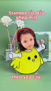 Mô hình standee lắc đầu ghép mặt theo yêu cầu standee lắc đầu chạy pin chibi cute Ladagift làm quà tặng trang trí