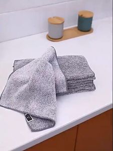 Aqrau 🚚จัดส่งจาก SamutSakhon🚚【50% OFF💥】10pcs ผ้าใยถ่านไม้ไผ่สำหรับทำความสะอาดผ้าเช็ดจานนุ่มผ้าเช็ดตัวซึมซับดีหนาทนทานเครื่องครัวที่ใช้ในครัวเรือน