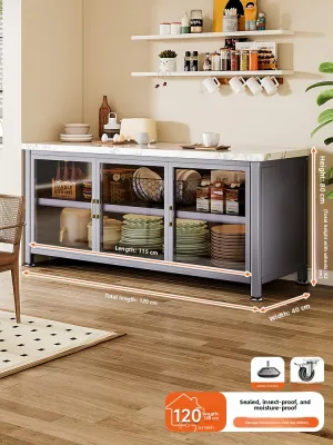 JUMEISHI | Extendable Multilevel Mobile Kitchen Island Cart