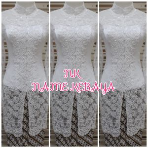 atasan kebaya akad nikah putih + longyorso