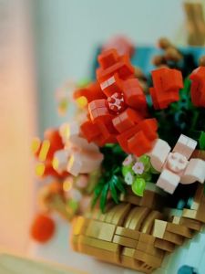 Mainan Anak Perempuan Bricks Bunga Buket 1000Pcs DIY Dekorasi Flower Block Bunga Hadiah