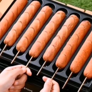 Chảo Khay Nướng 8 Xúc Xích 31 x 22 cm Hàng Dầy Cao Cấp 1000 gr Xài Tiện Cho Bếp Gas Hồng Ngoại Bếp Than Củi ... Crispy